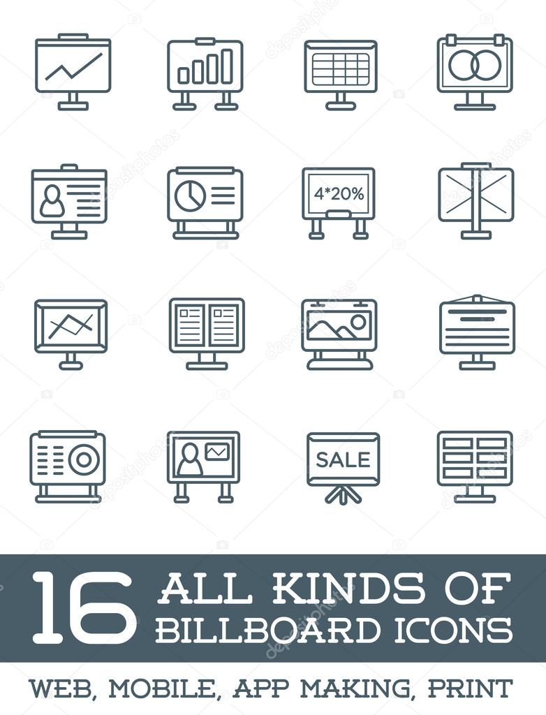 All Kinds Of Billboard Icons Vector Image By C Ckybe Vector Stock All Kinds Of Billboard Icons Vector Image By C Ckybe Vector Stock