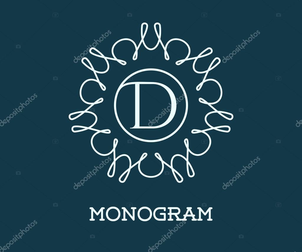 Monogram Design Template with Letter D Vector Illustration Premium Elegant Quality