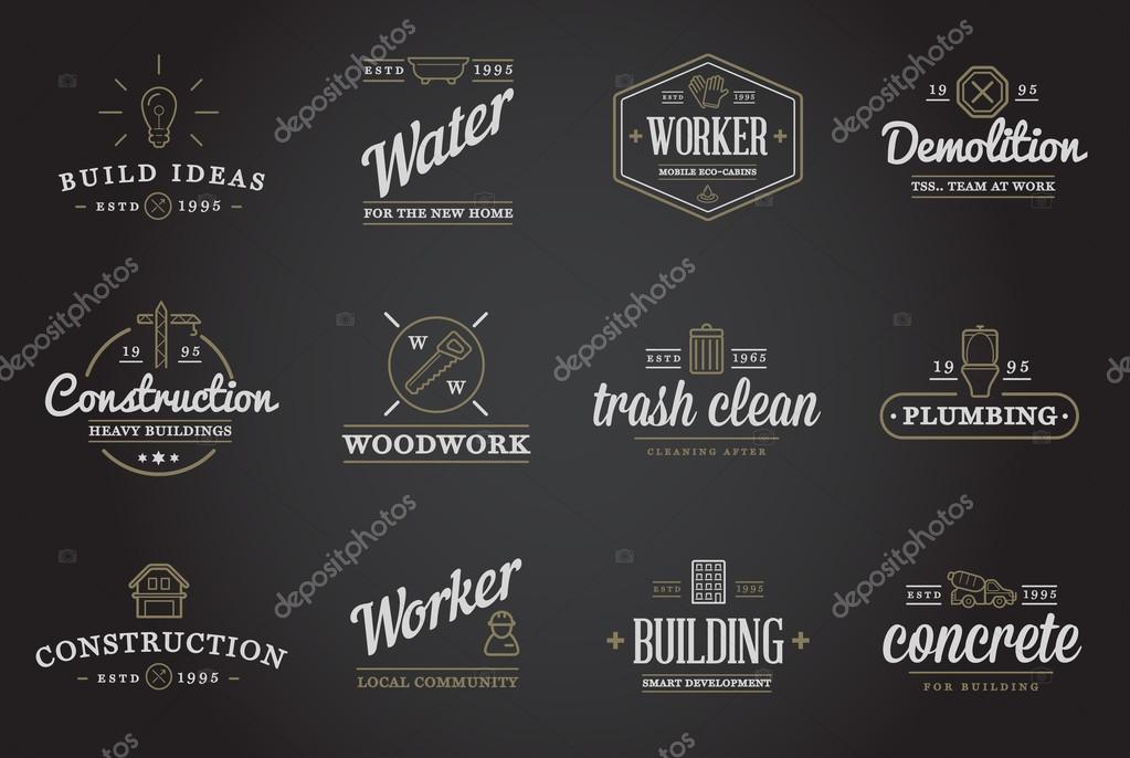 Set of Vector Construction Building Icons Home and Repair can be used as Logo or Icon in premium quality