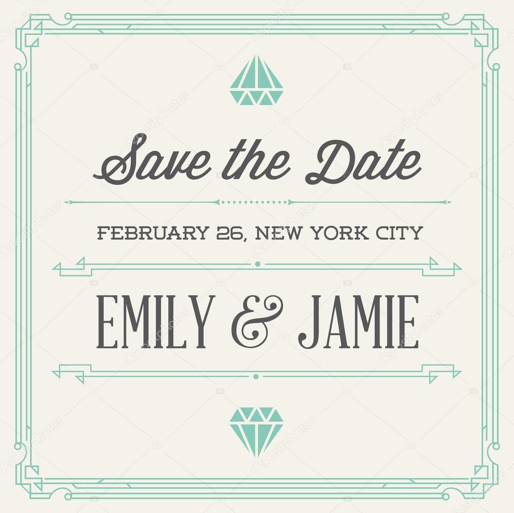 Vintage Style Invitation for Wedding Party