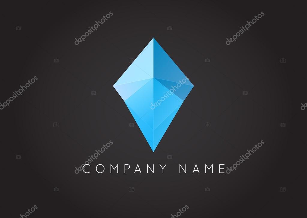 Trendy Crystal Triangulated Gem Logo Element Perfect for Business Geometric Low Polygon Style Visual Identity Vector
