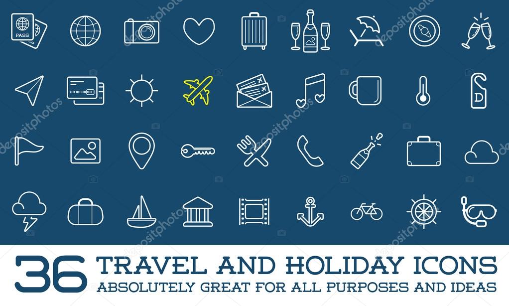 36 Travel Icons Set