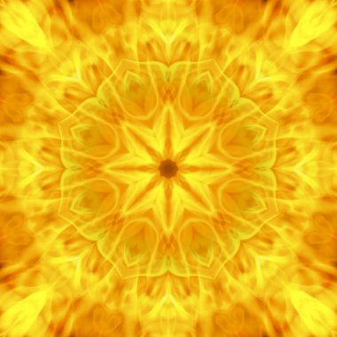 Soyut sıcak çiçek mandala, alev alev