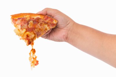 El pizza bir parça izole aldım
