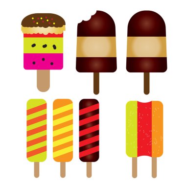 Dondurma çubuğu ve yığını