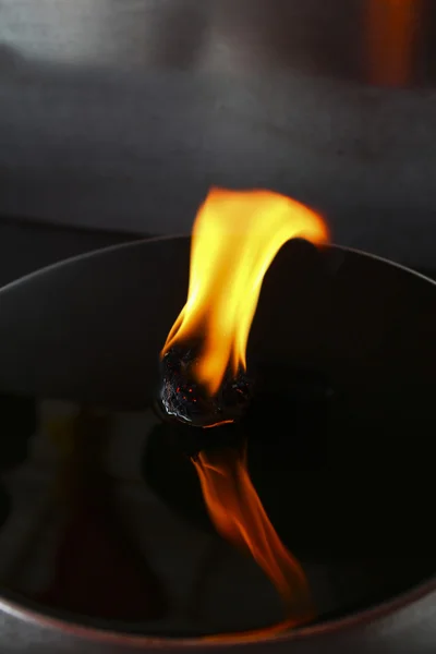 Flame in oil lamp — Stock Photo, Image