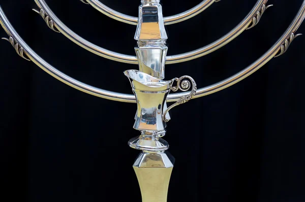 Silver Hanukkah Menorah — Stockfoto