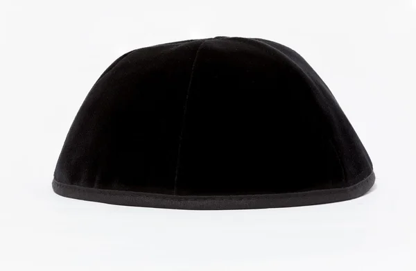Μαύρο yarmulke. Μαύρες kippa στα εβραϊκά — Φωτογραφία Αρχείου