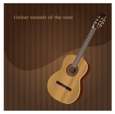 Ahşap gitar illüstrasyon