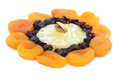 Apricots, cranberries and pineapple clipart