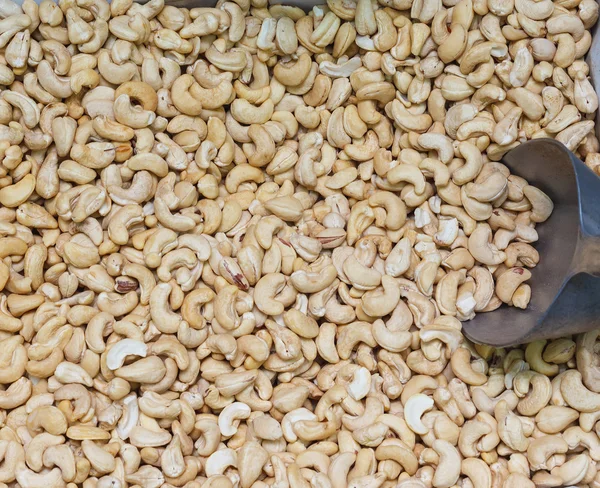 En grupp med cashewnötter. mönster — Stockfoto