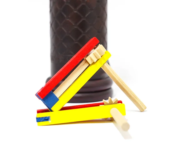 Rattler de madeira colorido com fundo de férias Megillah Purim — Fotografia de Stock