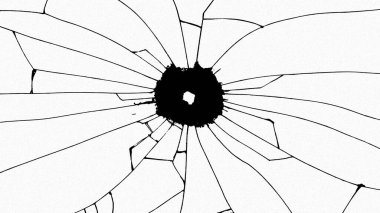 Cracked glass on transparent background. Broken pattern texture,  abstract of cracked. Break windshield glass vector illustration