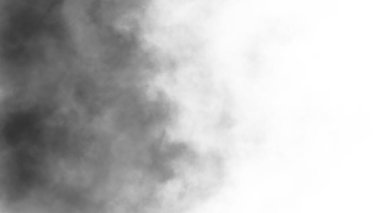 Şeffaf arkaplanda sis var. Mavi dumanlı sis dokusu. Soyut Bulut. Sisli sis resmi örtüyor