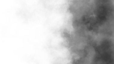 Şeffaf arkaplanda sis var. Mavi dumanlı sis dokusu. Soyut Bulut. Sisli sis resmi örtüyor