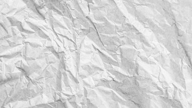 Buruşmuş kağıt dokusu arka planı. Beyaz kırışık çarşaf. Kaplama efekti