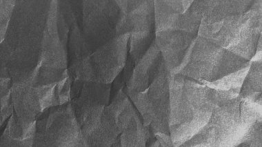 Buruşmuş kağıt dokusu siyah arkaplan. Beyaz kırışık çarşaf. Kaplama efekti