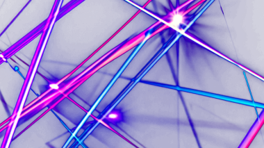 Neon mor ışık huzmeleri, parlak ultraviyole psikedelik soyut arka plan. Parlak çizgiler efekti