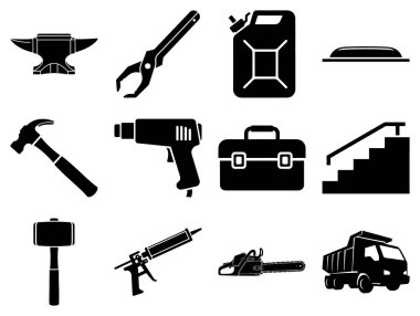 Yapı simgelerinin vektör illüstrasyonu