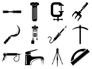 Farklı araçların siyah siluetleri