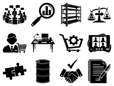 iş ve Finans simge vektör çizim ayarla