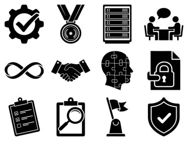 Bir takım iş ikonları. vektör illüstrasyonu