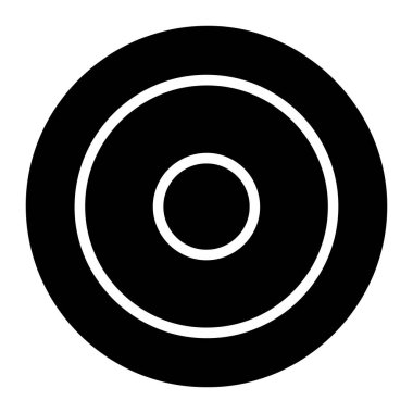 cd flat black icon, vector illustration