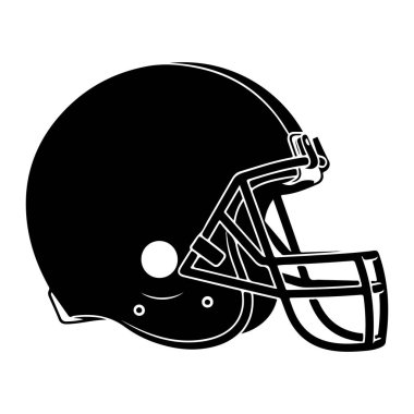 Futbol başlığı simgesi beyaz arkaplanda izole edilmiş basit bir şekilde.