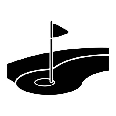 Golf topu simgesini, basit siyah stil