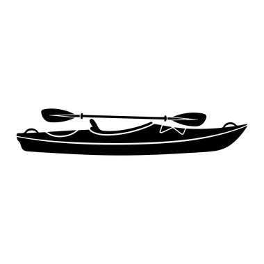 Kürek simgesi vektör illüstrasyon tasarımlı tekne