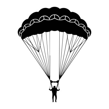 izole edilmiş paraşüt siluet tasarımı