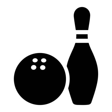 Bowling ikonu vektörü. Web tasarımı ve mobil uygulama için düz bir biçim.