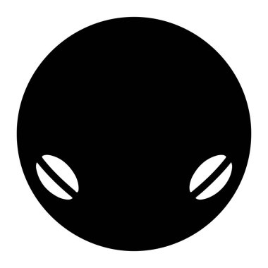 Basit biçim izole edilmiş vektör illüstrasyonunda uzaylı simgesi