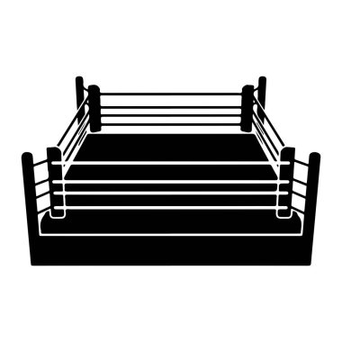 Beyaz arkaplan vektöründe siyah boks ringi