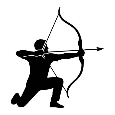 Adam Archer 'ın silueti. vektör illüstrasyonu