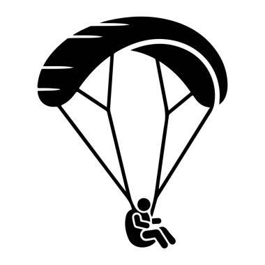 paraşüt kabartma düz vektör simgesi