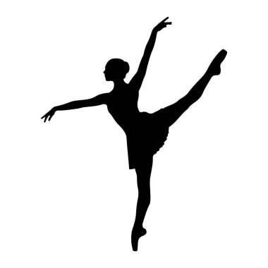 Balerin siluetinin vektör çizimi