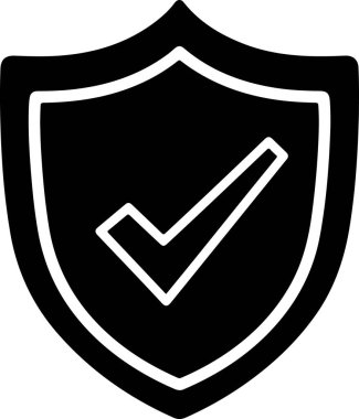 Beyaz çizgili siyah bir kalkan ve ortada beyaz bir işaret, düz beyaz bir arkaplan üzerine kurulmuş. Kalkanın kalın beyaz kenarlı sivri ve kıvrımlı kenarları vardır. Kontrol işareti kalkanın ortasına çapraz olarak yerleştirilmiş..