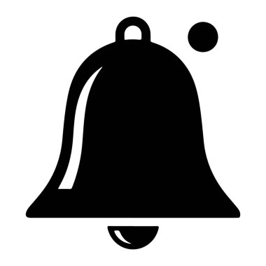 Beyaz arka planda basit bir siyah çan ve bir alkış gösterilir. Zil küçük bir döngüye ve parlak görünümlü kıvrımlı bir şekle sahiptir. Zilin sağında küçük siyah bir çember. Çalan bir ses. Genel olarak düz ve katı renklerle...