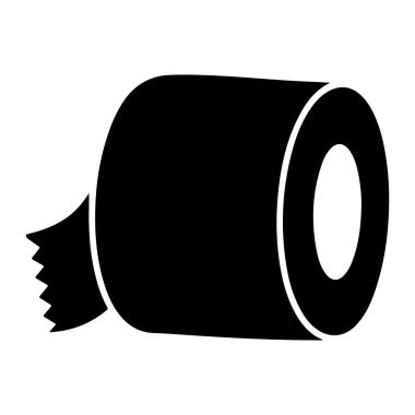 Basit bir siyah rulo kağıt, sol tarafında yırtık bir kenar, düz beyaz zemin üzerine kurulmuş. Yuvarlak, kenarlarında beyaz bir taslak olan koyu siyah bir renkle tasvir edilir, temiz ve minimalist bir görünüm verir. Yırtık kenar