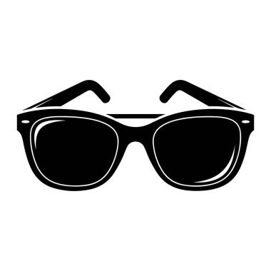 Bir çift siyah güneş gözlüğü ve beyaz bir taslak. Güneş gözlükleri koyu renk lensler ve kıvrımlı şakaklarla klasik bir şekil. Sade beyaz bir arka planda, temiz ve minimalist. Güneş gözlüğü, siyah, beyaz taslak. Siyah güneş gözlüğü, beyaz.