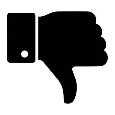 Üzerinde etiket ya da etiket olan siyah bir baş parmak aşağı sembol, düz beyaz bir arkaplan üzerine kurulmuş. Baş parmak aşağı işareti onaylamamayı veya sevmemeyi gösteren yaygın bir jesttir. Etiket ya da etiket sol alt köşesinde bir delik olan dikdörtgen şeklinde.