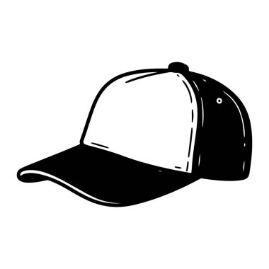 Eğri kenarlı siyah beyaz bir beyzbol şapkası ve başlığı sola bakan bir düğmesi var, başlığı da aşağı bakıyor. Basit çizgiler ve gölgeleme, ona stil kazandırıyor. Kapak düz beyaz arkaplana göre ayarlanmış