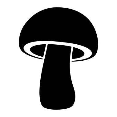 Beyaz arka planda siyah bir mantar silueti. Mantarın yuvarlak bir kapağı ve kalın bir sapı vardır. Düz, 2D, gölgelendirmesi ve dokusu yok. Siyah, mantar, siluet. Siyah mantarlı siluet mantar beyaz arka plan