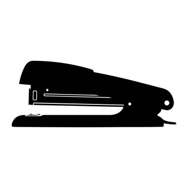 Beyaz bir arka planda zımbanın basit siyah silueti. Zımba bir kenar görünümde tasvir edilir, temel şeklini gösterir ve temel şarjör ve taban plaka gibi. Düz, herhangi bir gölgeleme veya herhangi bir olmadan iki boyutlu bir gösterim