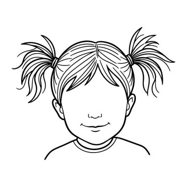 Bir kızın başı ve omuzlarından oluşan basit bir siyah beyaz çizgi. Saçlarını iki örgü şeklinde yaptırıyor ve gülümsüyor. Rengi ve gölgesi olmayan, temiz çizgileri olan bir minimalist. Kızın yüzü basit, küçük bir burnu ve ince bir gülümsemesi var. Evet.