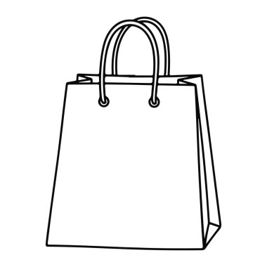 Düz beyaz bir arkaplan üzerine kurulmuş, iki saplı bir alışveriş çantasının basit siyah çizgisi. Çanta minimalist bir şekilde tasvir ediliyor, temiz çizgiler ve ek detay veya doku içermiyor. Alışveriş torbası, siyah beyaz hat, çanta. a 'nın siyah çizgisi