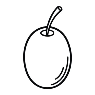 Beyaz arka planda sapı olan basit siyah bir elma çizgisi. Elma, basit yuvarlak bir şekil ve minimum detaylardan uzanan kavisli bir sapla betimlenirken, meyvenin hatlarını gösteren sadece birkaç kıvrımlı çizgi bulunur. Genel olarak...