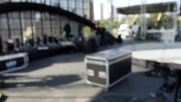 Dagtid skott av scenen på konsert för bakgrund — Stockvideo