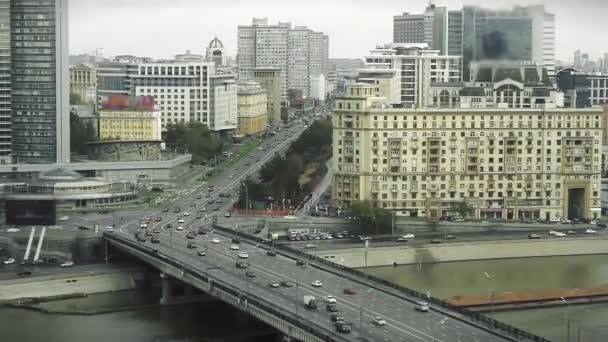 View of area of Moskva River in Moscow, Russia. — Stock Video